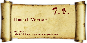 Timmel Verner névjegykártya